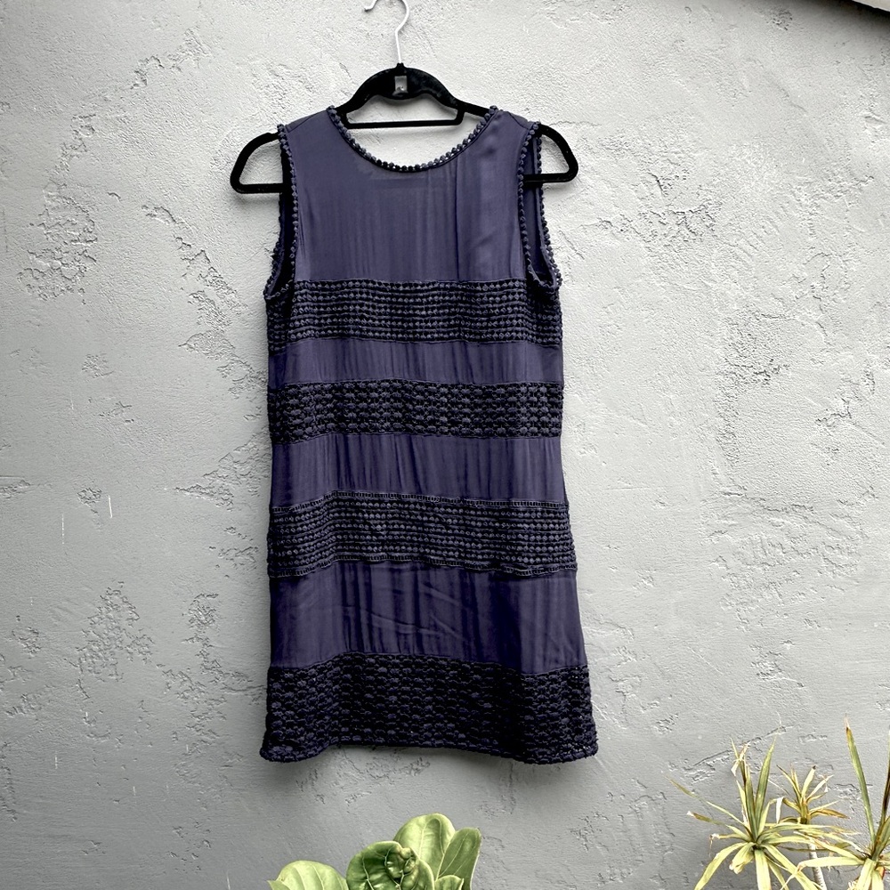 Zara Textured Dark Blue/Black Mini Dress